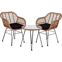 Stilista - 3-teiliges Poly-rattan Bistroset 2 Lounge Sessel Beistell-tisch Wetterfest Indoor Outdoor geeignet von STILISTA