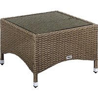Stilista - Beistelltisch Polyrattan eckig 58x58cm creme von STILISTA
