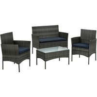 STILISTA Lounge Set 4tlg. Polyrattan grau von STILISTA