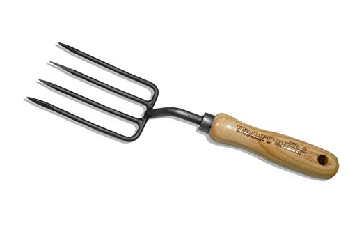 STILTREU Krumpholz Blumengabel mit 4 runden Zinken und Eschengriff (14 cm) von STILTREU