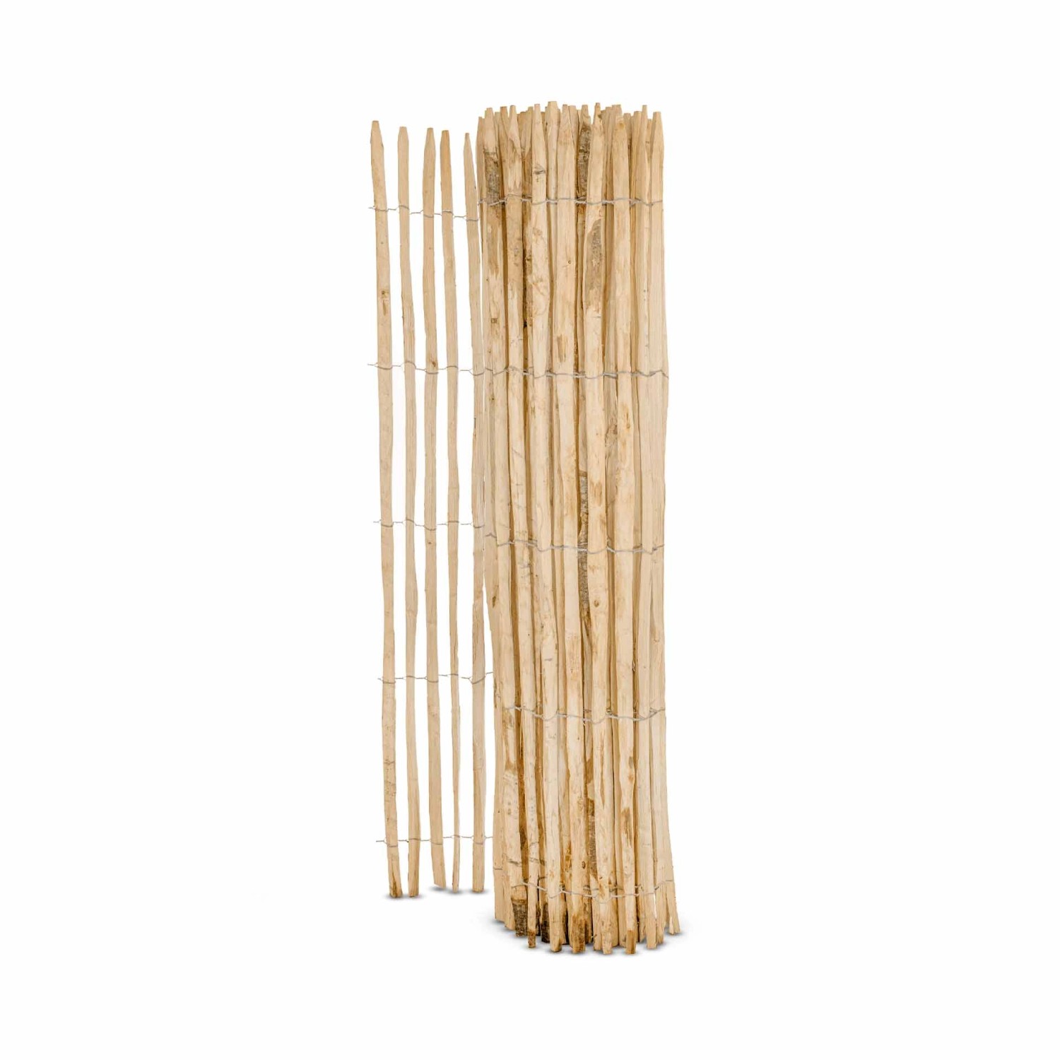 Stiltreu Französischer Premium Staketenzaun Kastanie 500 cm x 200 cm Lattenabstand 2-3 cm von STILTREU
