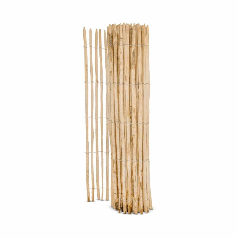 Stiltreu Französischer Premium Staketenzaun Kastanie 500 cm x 200 cm Lattenabstand 2-3 cm von STILTREU