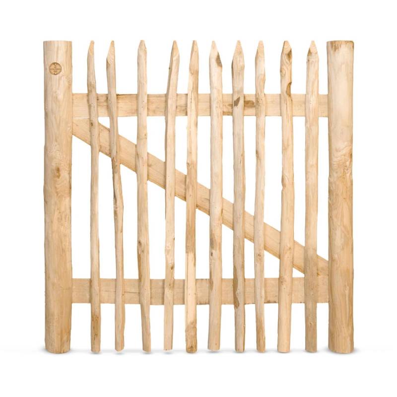 Stiltreu Genageltes Staketenzaun-Tor Edelkastanie Breite 100 cm Höhe 100 cm von STILTREU