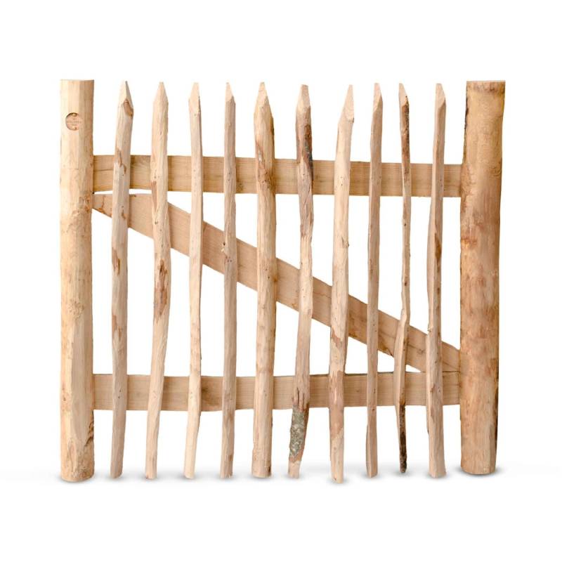 Stiltreu Genageltes Staketenzaun-Tor Edelkastanie Breite 100 cm Höhe 90 cm von STILTREU