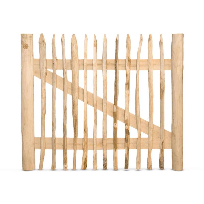 Stiltreu Genageltes Staketenzaun-Tor Edelkastanie Breite 120 cm Höhe 100 cm von STILTREU
