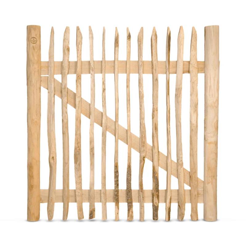 Stiltreu Genageltes Staketenzaun-Tor Edelkastanie Breite 120 cm Höhe 120 cm von STILTREU