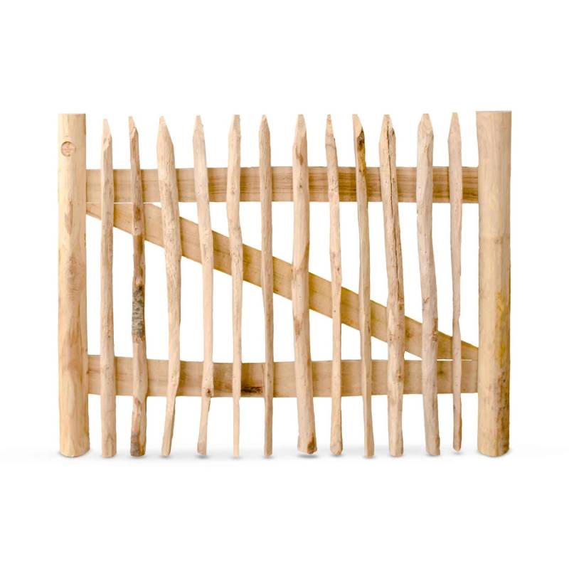 Stiltreu Genageltes Staketenzaun-Tor Edelkastanie Breite 120 cm Höhe 90 cm von STILTREU