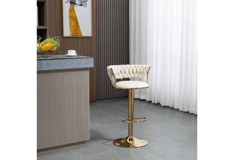 STILVORA Barhocker mit Hebefunktion,Küchenstuhl Barhocker 360° drehbarer aus Samtstoff (2 St), für Wohnzimmer von STILVORA