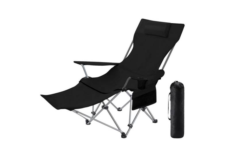 STILVORA Campingstuhl klappbar Relaxsessel mit verstellbarer Rückenlehne für Camping/Outdoor (600D Oxford Stahlrahmen mit Getränkehalter Tragetasche, 1 St), für Angeln Wandern Picknick Camping Strand Rasen von STILVORA