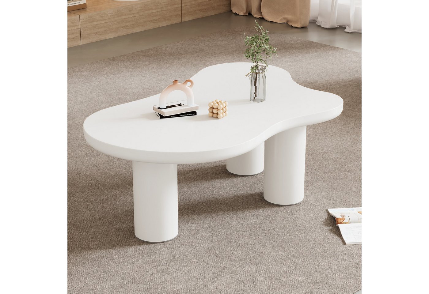 STILVORA Couchtisch Wohnzimmertsich in Wolkenform,Kaffeetisch Sofatisch mit Filzunterlage (1-St) von STILVORA