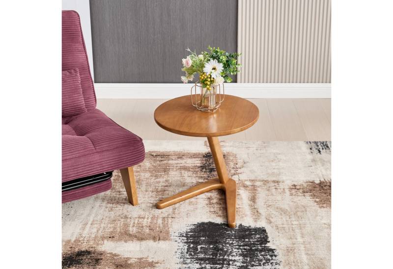 STILVORA Couchtisch mit Z-förmige Stützbeine,Sofatisch Holztisch schiebbar,Holzfarbe (platzsparend unter Sofa schiebbar), vielseitig als TV-Tisch oder Nachttisch von STILVORA