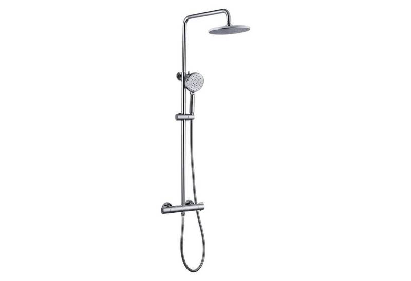 STILVORA Duschsystem Duschset Brausestangenset mit verstellbares Thermostat Duschset, Höhe 114 cm, 3 Strahlart(en), Höheverstellbar 3 Strahl mit Schlauch Handbrause komplettes Montageset von STILVORA