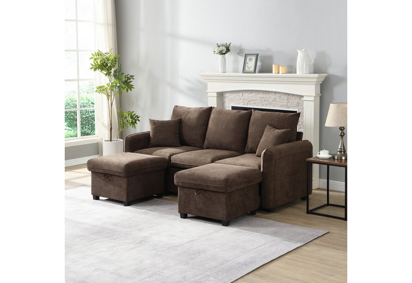 STILVORA Ecksofa mit Stauraum,3 sitzer-Ecksofa l-form in Cord,couch mit schlaffunktion, Wohnzimmersofa, Polstersofa, Inklusive Schubladen + Hocker mit Staufach STILVORA Ecksofa mit Stauraum,3 sitzer-Ecksofa l-form in Cord,couch mit schlaffunktion, Wohnzimmersofa, Polstersofa, Inklusive Schubladen + Hocker mit Staufach von STILVORA