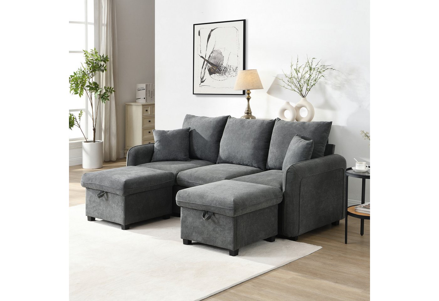 STILVORA Ecksofa mit Stauraum,3 sitzer-Ecksofa l-form in Cord,couch mit schlaffunktion, Wohnzimmersofa, Polstersofa, Inklusive Schubladen + Hocker mit Staufach STILVORA Ecksofa mit Stauraum,3 sitzer-Ecksofa l-form in Cord,couch mit schlaffunktion, Wohnzimmersofa, Polstersofa, Inklusive Schubladen + Hocker mit Staufach von STILVORA