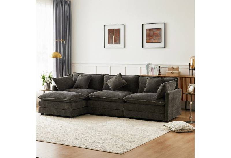 STILVORA Ecksofa mit Stauraum,Schlafsofa L-förmiges Sofa mit Kissen&Stautaschen,Schwarz STILVORA Ecksofa mit Stauraum,Schlafsofa L-förmiges Sofa mit Kissen&Stautaschen,Schwarz von STILVORA
