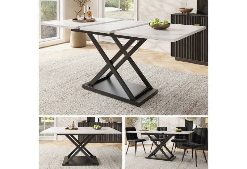 STILVORA Esstisch 120-160×80cm Küchentisch Ausziehtisch Teleskoptisch Wohnzimmertisch (Schreibtisch, Küchentisch, Teleskoptisch(120-160×80cm), Tischbeine in Kreuzform von STILVORA