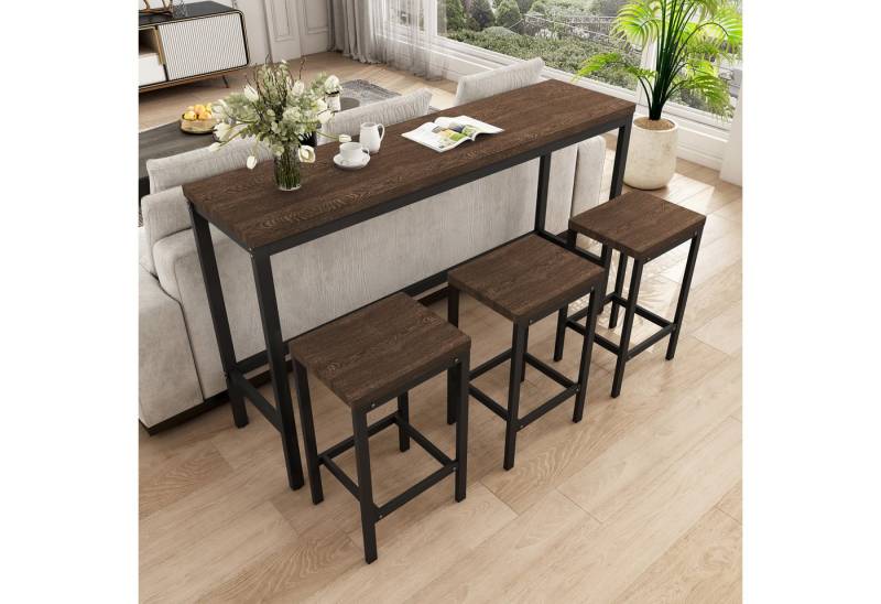 STILVORA Esstisch Bartisch Esstisch-Set mit 3 Hockern,Beistelltisch für Küchen&Esszimmer (4-St) von STILVORA