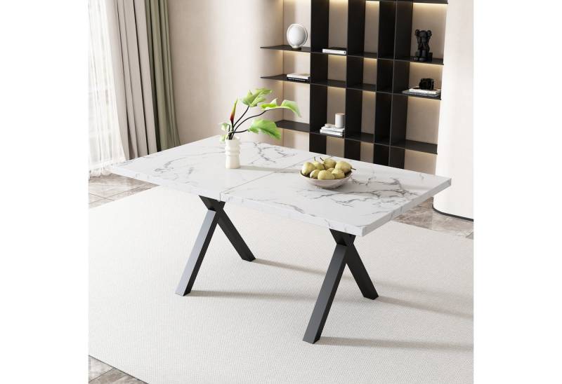 STILVORA Esstisch mit gekreuzten Beinen,rechteckiger Küchentisch Beistelltisch aus MDF (Schreibtisch, Bürotisch, L140*B80*H76cm) von STILVORA