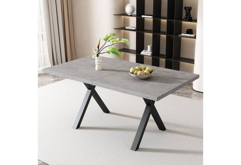 STILVORA Esstisch mit gekreuzten Beinen,rechteckiger Küchentisch Beistelltisch aus MDF (Schreibtisch, Bürotisch, L140*B80*H76cm) von STILVORA