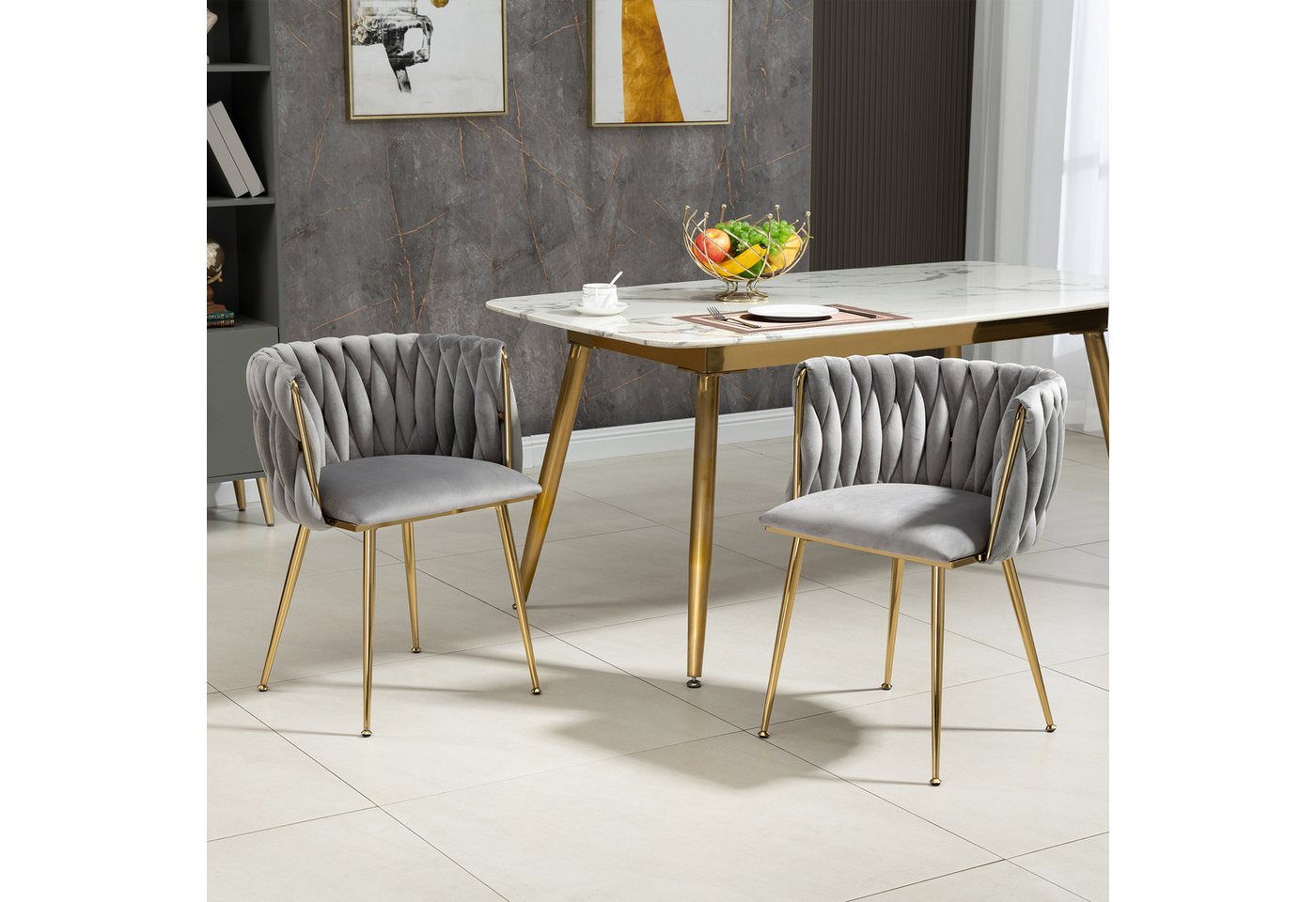 STILVORA Esszimmerstuhl 2-er Set Polsterstuhl mit weichen Kissen&Metallbeine,Küchenstuhl Samt STILVORA Esszimmerstuhl 2-er Set Polsterstuhl mit weichen Kissen&Metallbeine,Küchenstuhl Samt von STILVORA