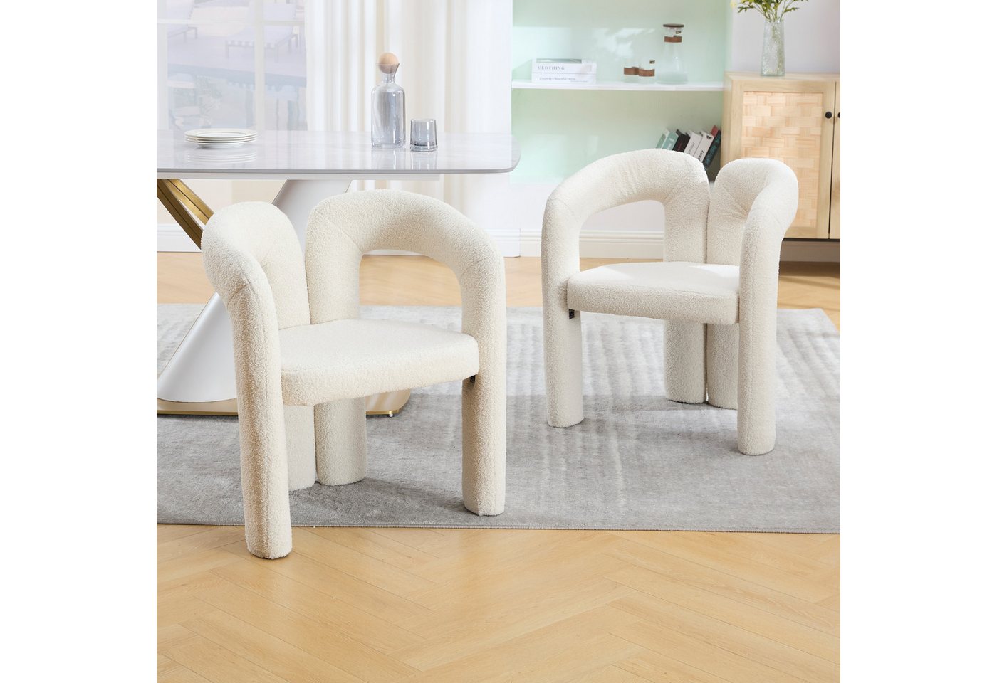 STILVORA Esszimmerstuhl Sessel mit Teddy-Flor&Rückenunterstützung,Esszimmerstuhl Beige STILVORA Esszimmerstuhl Sessel mit Teddy-Flor&Rückenunterstützung,Esszimmerstuhl Beige von STILVORA