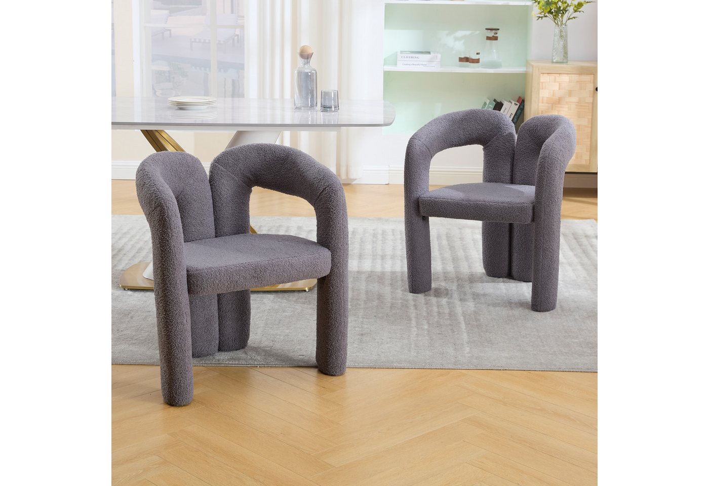 STILVORA Esszimmerstuhl Sessel mit Teddy-Flor&Rückenunterstützung,Esszimmerstuhl Grau STILVORA Esszimmerstuhl Sessel mit Teddy-Flor&Rückenunterstützung,Esszimmerstuhl Grau von STILVORA