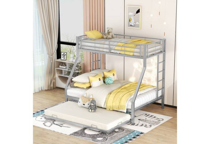 STILVORA Etagenbett 90+140x200 mit matarzte und Leiter,Jugendbett mit Ausziehbett (mit ausziehbarem Bett,mit Leiter auf beiden Seiten), Mit Matratze von STILVORA