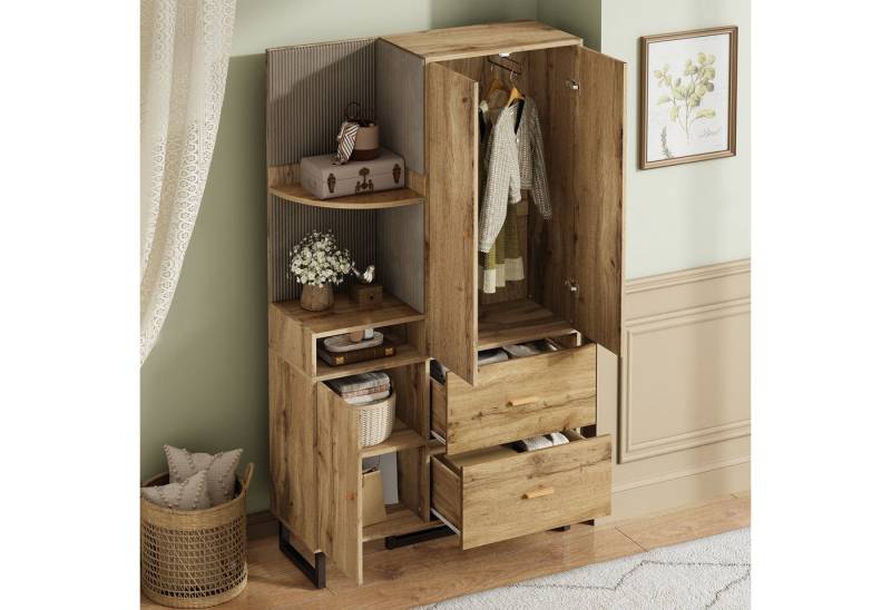 STILVORA Garderoben-Set mit Schubladen,Wandgarderoben Garderoben mit Kleiderständer®al, (Eingangsschrank, Flurgarderobe, 1-St., 110x186x38 cm), mit gepolsterten Paneelen Schuhschrank von STILVORA