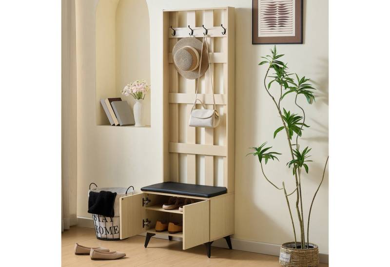 STILVORA Garderoben-Set mit Stahlbeine,Garderobenständer Wandgarderoben mit Schuhbank&Haken, (1-St) von STILVORA