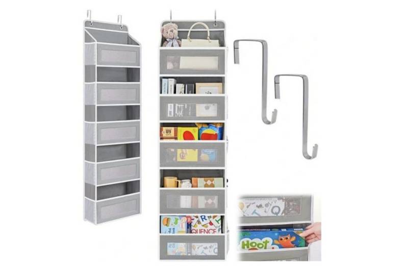 STILVORA Hängeregal mit 5 Fächern,Hängende Aufbewahrungstasche Türorganizer Wandorganizer, Stoffregal Ordnungssystem Kleiderschrank Organizer 1-tlg., Hängend mit Metallhaken für Tür Bad Kinderzimmer Wohnzimmer von STILVORA