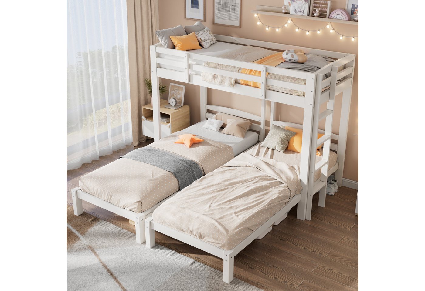 STILVORA Jugendbett 90x200 Kinderbett mit Leiter,Dreifaches Etagenbett für Kinder&Jugend STILVORA Jugendbett 90x200 Kinderbett mit Leiter,Dreifaches Etagenbett für Kinder&Jugend von STILVORA