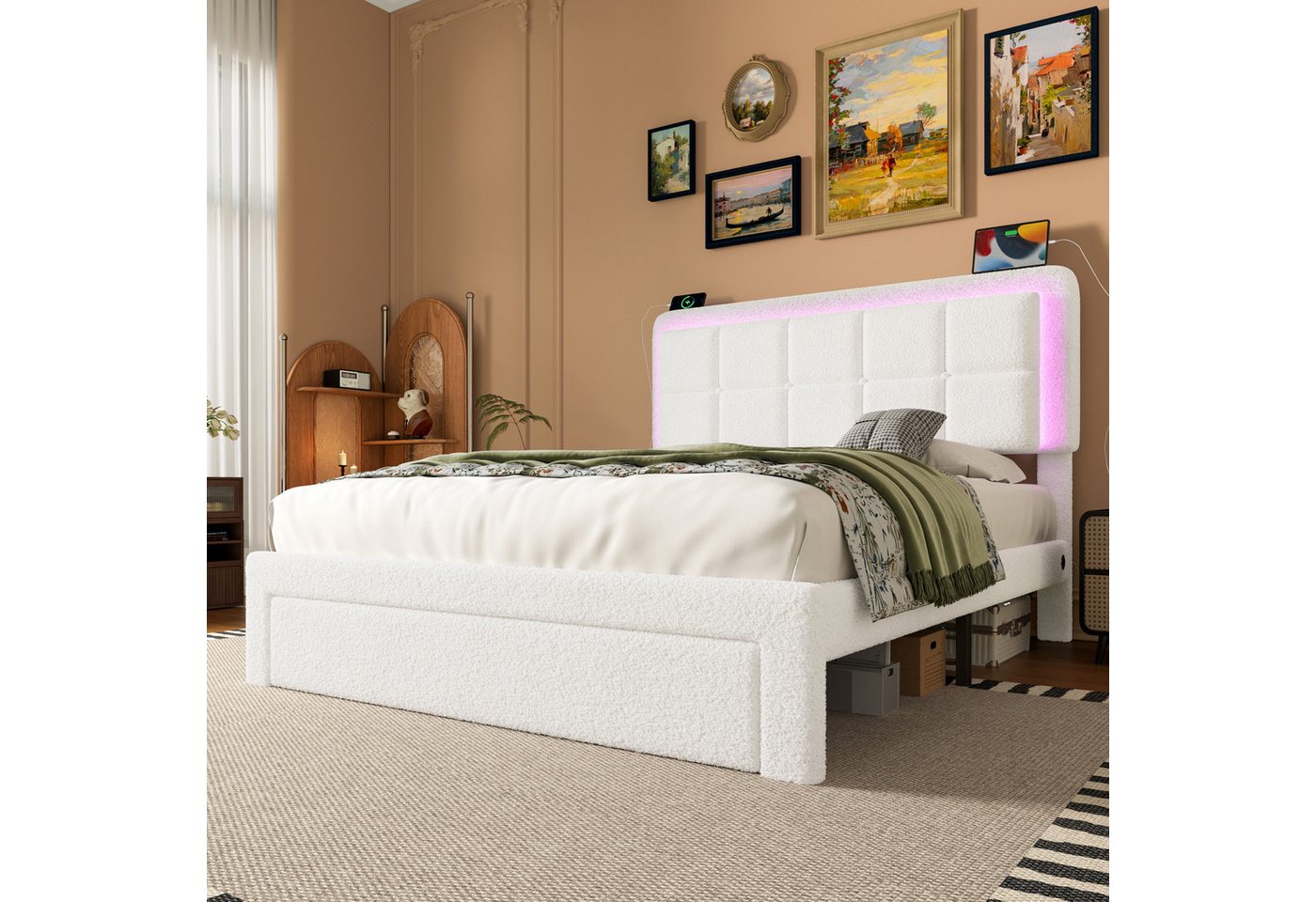 STILVORA Kinderbett 140x200 Polsterbett mit USB,Funktionsbett mit stauraum,ohne matratze STILVORA Kinderbett 140x200 Polsterbett mit USB,Funktionsbett mit stauraum,ohne matratze von STILVORA