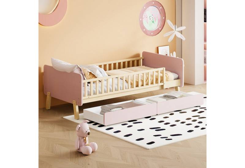 STILVORA Kinderbett 90×190 Babybett mit Gitter und Schubladen,Bettgestell ohne Matratze (90x190 cm), ohne Matratze von STILVORA