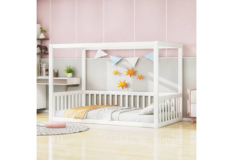 STILVORA Kinderbett 90x200 Massivholz Himmelbett Bettgestell mit matratze von STILVORA