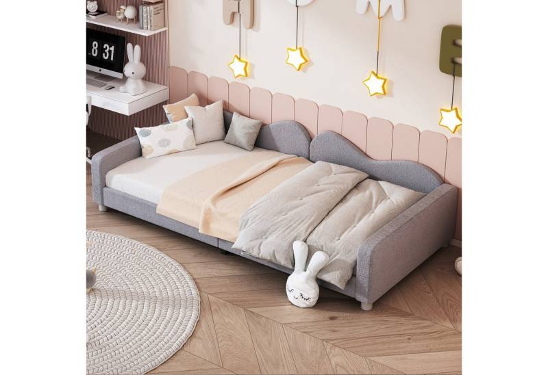STILVORA Kinderbett 90×200 Schlafsofa mit Matratze,Tagesbett mit Rückenlehne&Armlehnen (mit Rückenlehne und Armlehnen, Bettgestell Teddystoff Multifunktionales weiches Bett), ohne Matratze von STILVORA