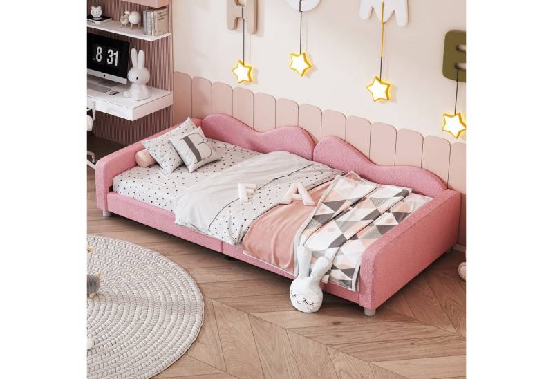 STILVORA Kinderbett 90×200 Schlafsofa mit Rückenlehne&Armlehnen,Tagesbett ohne Matratze (mit Rückenlehne und Armlehnen, Bettgestell Teddystoff Multifunktionales weiches Bett), ohne Matratze von STILVORA