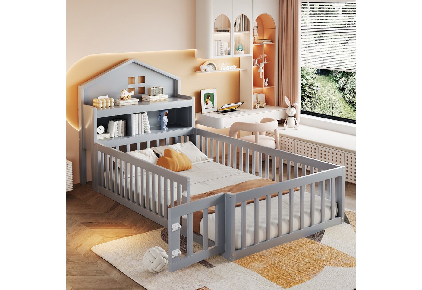 STILVORA Kinderbett 90x200 mit Stauraum,Jugenbett mit Zaun & Tür,Bettstell mit Lattenrost (mit Kreidetafel, Stauraum und Sicherheitsgitter, inkl. Lattenrost, ideal für Kinderzimmer und kreative Schlafräume 90 x 200 cm), ohne Matratze STILVORA Kinderbett 90x200 mit Stauraum,Jugenbett mit Zaun & Tür,Bettstell mit Lattenrost (mit Kreidetafel, Stauraum und Sicherheitsgitter, inkl. Lattenrost, ideal für Kinderzimmer und kreative Schlafräume 90 x 200 cm), ohne Matratze von STILVORA