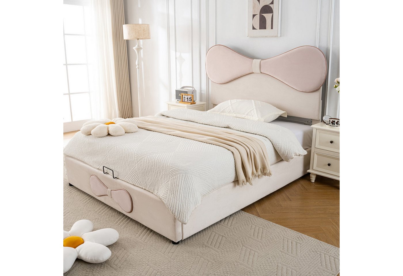 STILVORA Kinderbett mit verstellbares Kopfteil,140x200 Jugendbett Bettgestell mit Stauraum (mit hydraulischem Stauraum, verstellbarem Kopfteil & weichem Samtbezug, inkl. Lattenrost – Ideal für Schlafzimmer & Jugendzimmer, 140x200cm), Ohne Matratze von STILVORA
