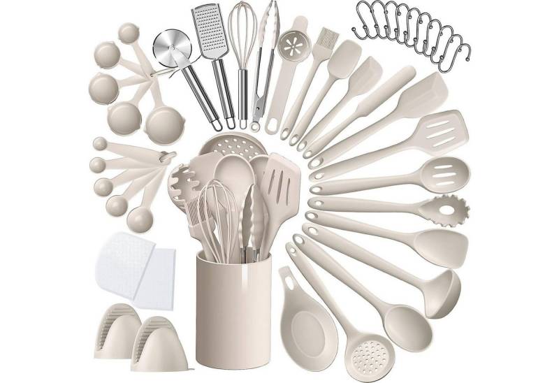 STILVORA Kochbesteck-Set 48er Silikon Küchenutensilien Küchenhelfer-set,Kochbesteck-set von STILVORA