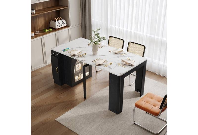 STILVORA Kücheninsel mit Rollen,Kücheninsel Küchentisch Ausziehbar mit Steckdosen®al von STILVORA