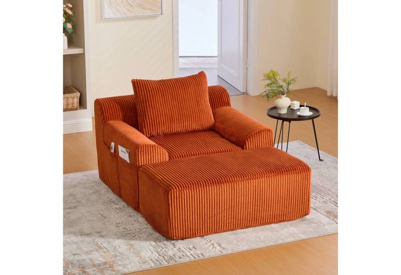 STILVORA Loungesessel mit Steigbügeln,Relaxsessel Chaiselongue mit Seitentaschen und Kissen (mit Fußpedal Stauraumseitentaschen & hochelastischem Sitzkissen, tiefer Komfortsessel, Gewicht Kapazität 300KG) von STILVORA