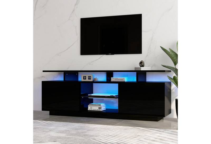 STILVORA Lowboard mit Glasboden,TV-Schrank Fernsehschrank Hochglanz mit LED-Beleuchtung STILVORA Lowboard mit Glasboden,TV-Schrank Fernsehschrank Hochglanz mit LED-Beleuchtung von STILVORA