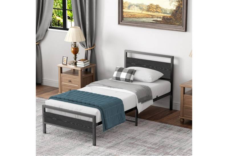 STILVORA Metallbett Metallbett 90x200 Bettgestell mit Lattenrost,Stauraum unter dem Bett (mit Lattenrost, Bettrahmen Gästebett Jugendbett), 90x200cm ohne Matratze von STILVORA