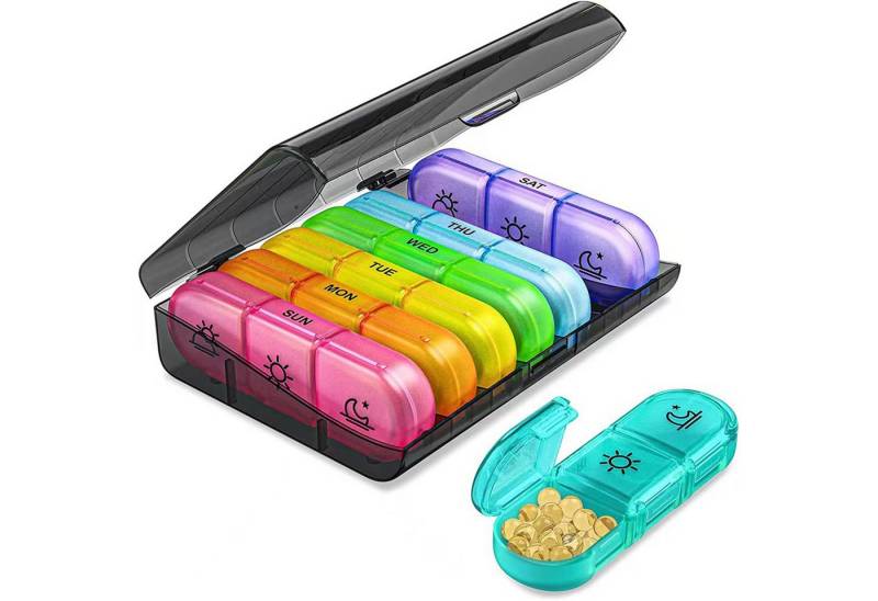 STILVORA Pillendose Tablettenbox 7 Tage Tablettendose tragbar Medikamentenbox 21 Fächer (große Tagesanzeige Symbole herausnehmbare Fächer, 1 St., für Medikamente Vitamine Fischöl Nahrungsergänzungsmittel), für Unterwegs Reisen Alltagsorganisation STILVORA Pillendose Tablettenbox 7 Tage Tablettendose tragbar Medikamentenbox 21 Fächer (große Tagesanzeige Symbole herausnehmbare Fächer, 1 St., für Medikamente Vitamine Fischöl Nahrungsergänzungsmittel), für Unterwegs Reisen Alltagsorganisation von STILVORA