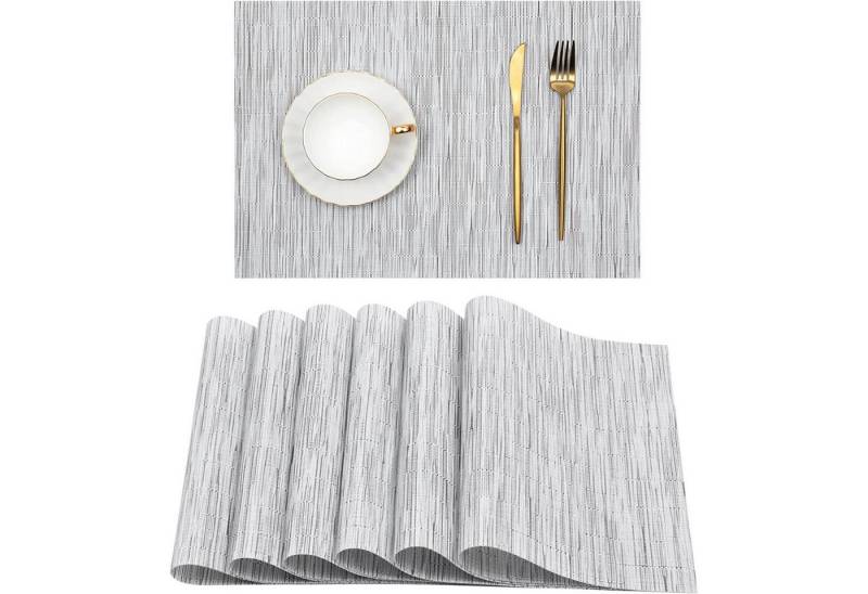 STILVORA Platzset 6er Essmatte Tischsets gewebtes Platzset, Rutschfest & Schmutzabweisend von STILVORA