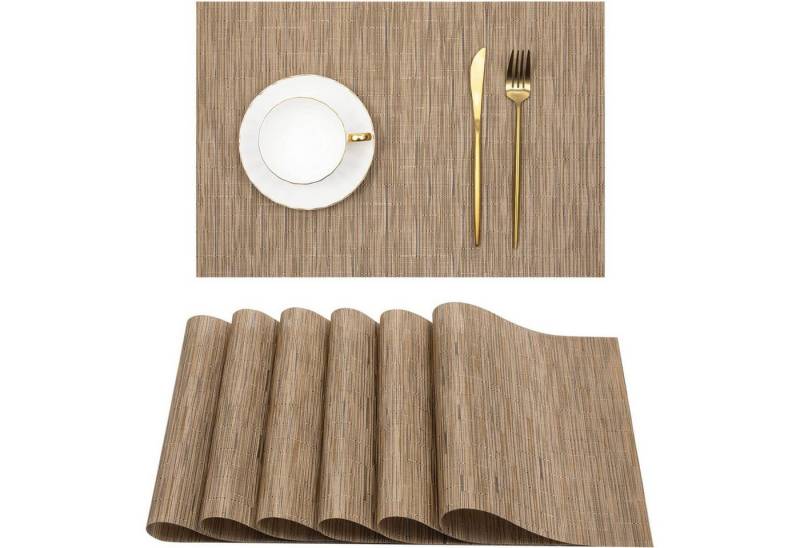 STILVORA Platzset 6er Essmatte Tischsets gewebtes Platzset, Rutschfest & Schmutzabweisend von STILVORA