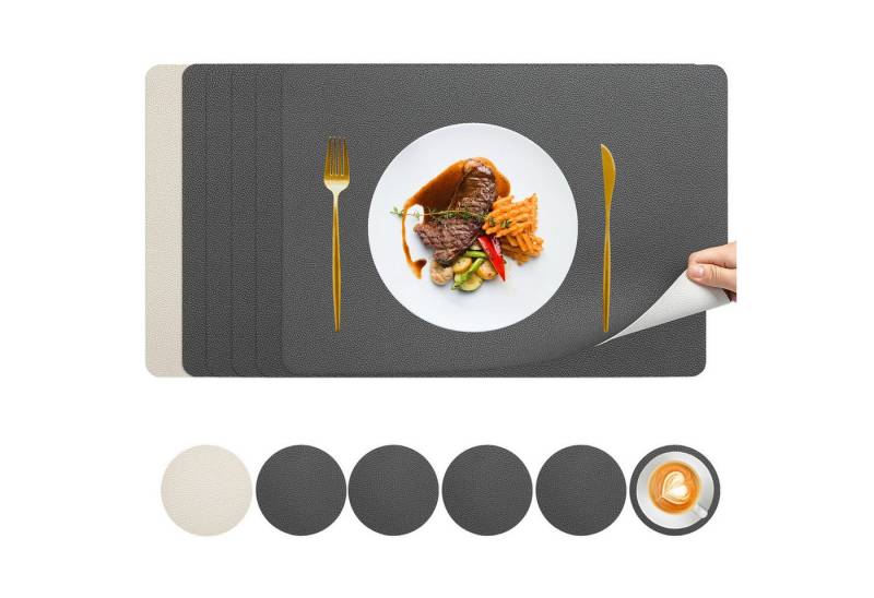 STILVORA Platzset Tischset Tischunterlage Untersetzer - Wasserfest, hitzebeständig, (6 Tischsets und 6 Untersetzer praktische Nutzung als Mauspad, Doppelseitig verwendbar hwasser- und schmutzabweisend), pflegeleicht ideal für Esstisch Küche Büro und Hotel STILVORA Platzset Tischset Tischunterlage Untersetzer - Wasserfest, hitzebeständig, (6 Tischsets und 6 Untersetzer praktische Nutzung als Mauspad, Doppelseitig verwendbar hwasser- und schmutzabweisend), pflegeleicht ideal für Esstisch Küche Büro und Hotel von STILVORA