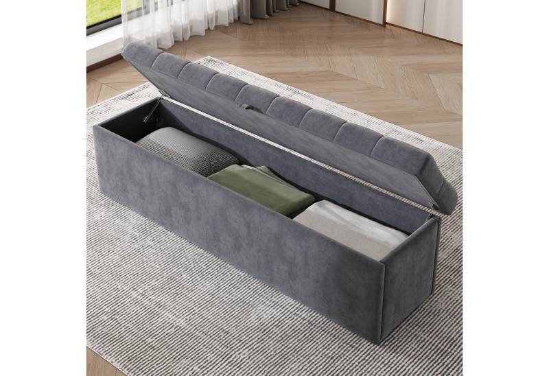 STILVORA Polsterbett 138x41x42cm Sitzbank mit Stauraum, Gepolsterte Betthocker,Samt von STILVORA