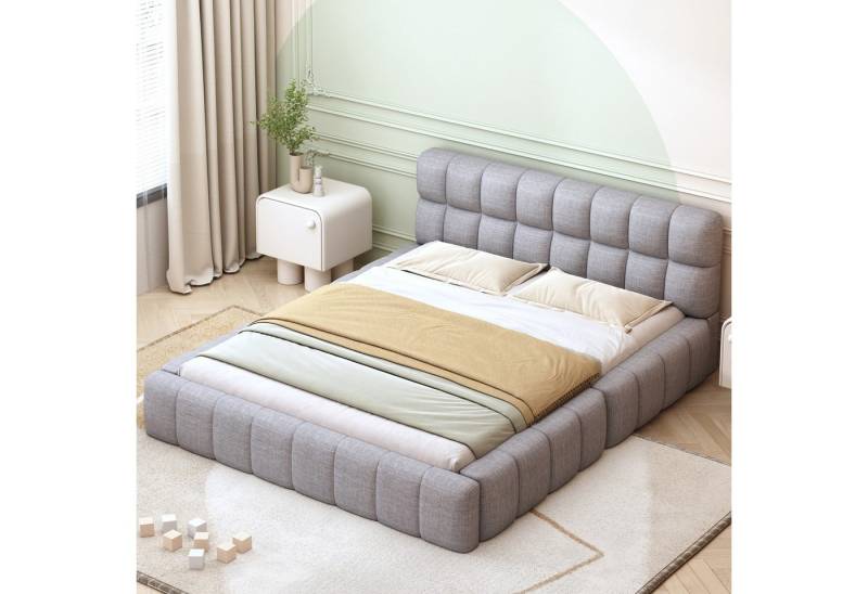 STILVORA Polsterbett 140x200 Bettgestell mit Lattenrost,Jugendbett ohne Matratze (mit eingebettetem Matratzendesign, weicher Rückenlehne und stabiler Lattenrost, perfekt für Jugend- und Schlafzimmer, 140 x 200 cm), ohne Matratze von STILVORA