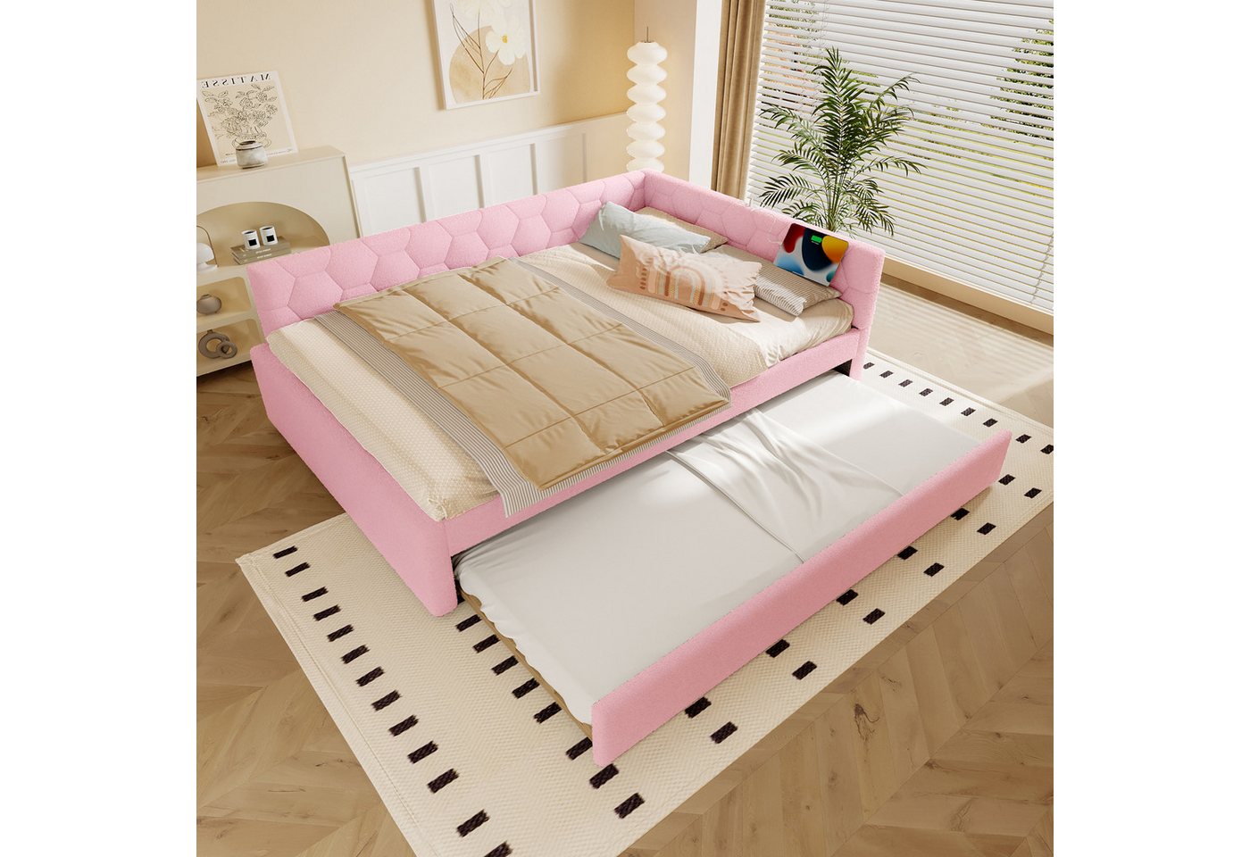 STILVORA Polsterbett 140×200 mit matratze,Schlafsofa mit bettfunktion,Tagesbett mit USB STILVORA Polsterbett 140×200 mit matratze,Schlafsofa mit bettfunktion,Tagesbett mit USB von STILVORA